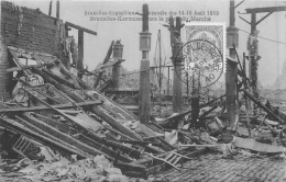 BRUXELLES EXPOSITION 1910 L'INCENDIE  AVEC CACHET POSTAL ENVOYEE A POUPEHAN HOTEL DANLOY FELICIE - Weltausstellungen