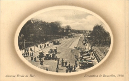 BRUXELLES EXPOSITION 1910 AVENUE EMILE DE MOT AVEC CACHET POSTAL ENVOYEE A POUPEHAN SUR SEMOIS HOTEL DANLOY - Wereldtentoonstellingen