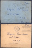 LOT De 2 Lettres De CHALON SUR SAONE   Annees   1951 Et 1953  En F.M. Pour Un BRIGADIER  S.P.57.524  T.O.E Par Avion - Vietnamkrieg/Indochinakrieg