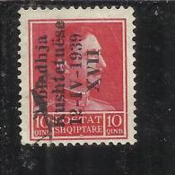 ALBANIA 1939 ASSEMBLEA COSTITUENTE 10q USATO USED OBLITERE' - Albania