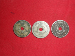 Lot De 3 Monnaies / 10 Centimes Royaume De Belgique / 1902(assez Rare) Et /1904 Et 1905 En TTB. - 10 Centimes