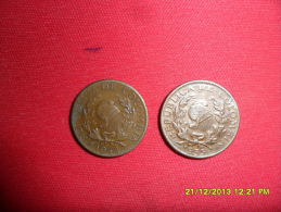 Lot De 2 Monnaies(dates Se Suivent)/ 5 Centavos Colombie De 1954=1 M D'exp. Et 1955 En TTB.+ - Colombie
