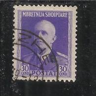 ALBANIA 1939 - 1940 POSTA ORDINARIA 30 Q USATO USED OBLITERE' - Albania