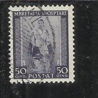 ALBANIA 1939 - 1940 POSTA ORDINARIA 50 Q USATO USED OBLITERE' - Albania