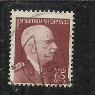 ALBANIA 1939 - 1940 POSTA ORDINARIA 65 Q TIMBRATO USED - Albania