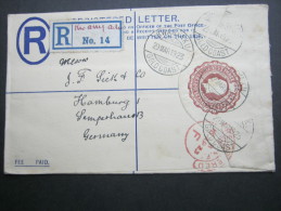1923, Registered Postal Stationary Send To Germany - Costa D'Oro (...-1957)