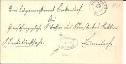 Bad048/  BADEN - Bonndorf + Postablage Birkendorf In Blau 1868 - Briefe U. Dokumente