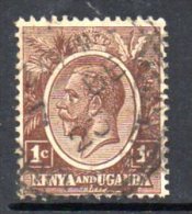 Kenya & Uganda GV 1922 1c Brown, Fine Used - Kenya & Uganda