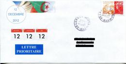 Enveloppe Du 12 12 12 Avec Drapeaux Français Et Algérien - 2008-13 Marianne Van Beaujard