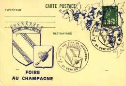 CPM - Entier Postal Repiqué YT 1891- Foire Aux Vins De Champagne à VERTUS 10-11-1977- - Vertus
