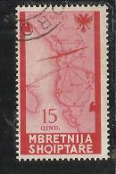 ALBANIA 1940 POSTA AEREA AIR MAIL SERIE ORDINARIA 15q USATO USED OBLITERE' - Albania