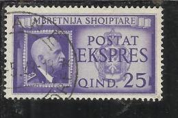 ALBANIA 1940 ESPRESSO VITTORIO EMANUELE III 25 Q TIMBRATO USED - Albanien