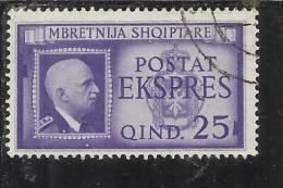 ALBANIA 1940 ESPRESSO VITTORIO EMANUELE III 25 Q TIMBRATO USED - Albanie