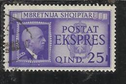 ALBANIA 1940 ESPRESSO VITTORIO EMANUELE III 25 Q TIMBRATO USED - Albania