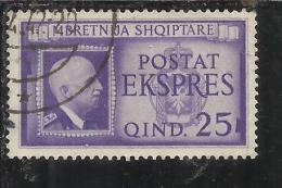 ALBANIA 1940 ESPRESSO VITTORIO EMANUELE III 25 Q TIMBRATO USED - Albanie