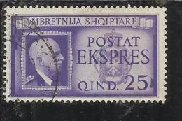 ALBANIA 1940 ESPRESSO VITTORIO EMANUELE III 25 Q TIMBRATO USED - Albanie