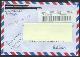 Portugal; Registered, Air Mail Cover With Meter Cancel, Vila Nova Gaia 31-05-1996 - Brieven En Documenten