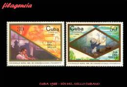 CUBA MINT. 1988-08 DÍA DEL SELLO CUBANO. PINTURA MURAL MINISTERIO DE COMUNICACIONES - Unused Stamps