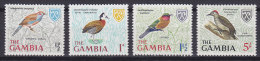 Gambia 1966 Mi. 210-12, 220 Birds Vögel Schmetterlingfink, Witwenente, Grünstirnrotkehlspint, Kardinspecht MNH** - Gambie (1965-...)