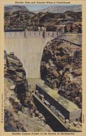 Boulder Dam And Arizona Wing Of Powerhouse Nevada Curteich - Other & Unclassified