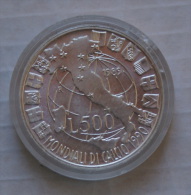 ITALIA 1989 - SILVER COIN 500 LIRE WORLD CHAMPIONSHIP ITALIA 90 - 500 Lire