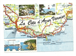 Cp, Carte Géographique, La Côte D´Azur Varoise - Carte Geografiche