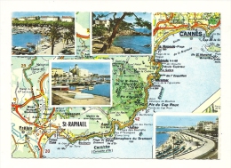 Cp, Carte Géographique, Saint-Raphaël (83) - Landkarten