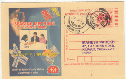 Used Postcard, "Spacing Methods..." Condom, Medicine, Pharmacy, Loop, Etc., Health, Meghdoot Postal Stationery - Farmacia