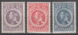 Denmark   Scott No 294-96  Unused Hinged   Year  1945 - Neufs