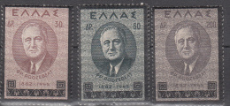 Greece  Scott No 469-71   Unused Hinged   Year  1945 - Unused Stamps