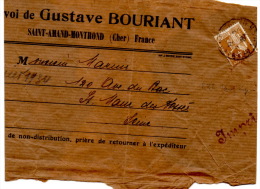 Yvert N°282_type Paix_45c Bistre Sur Lettre_tarif Imprimés (Février 1934) - Tariffe Postali