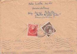 COMMUNIST COAT OF ARMS, STAMPS ON COVER, 1950, ROMANIA - Lettres & Documents