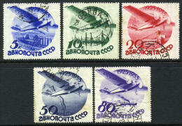 Russia C40-44 XF Used Airmail Set From 1933 - Usados