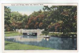 Grand Canal And Bridge , Belle Isle , Detroit , Mich. - Boat - 14726 - Old Postcard - USA - Used - Detroit