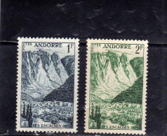 ANDORRE Français FRENCH ANDORRA FRANCE FRANCESE 1955 1958 Paysages - Les Escaldes ,landscapes PAESAGGI MNH - Unused Stamps