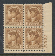 USA 1932 Scott 706. Washington Portrait By Peale MNH (**). Block Of 4 With P# 20632 - Ongebruikt