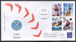 GIOCHI OLIMPICI ESTATE 2000 SYDNEY - FDC SVEZIA SVERIGE SWEDEN ANNULLO SPECIALE 05 - Sommer 2000: Sydney