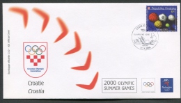 GIOCHI OLIMPICI ESTATE 2000 SYDNEY - FDC CROAZIA CROATIE  ANNULLO SPECIALE 07 - Verano 2000: Sydney