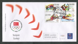 GIOCHI OLIMPICI ESTATE 2000 SYDNEY - FDC TURCHIA TURQUIE TURKEY ANNULLO SPECIALE 11 - Estate 2000: Sydney