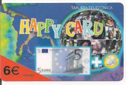 TARJETA PREPAGO HAPPY CARD BILLETE MONEDA EURO - Otros & Sin Clasificación