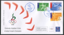 GIOCHI OLIMPICI ESTATE 2000 SYDNEY - FDC EMIRATI ARABI UNITED ARAB EMIRATES ANNULLO SPECIALE 16 - Ete 2000: Sydney