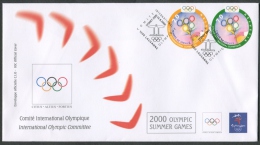 GIOCHI OLIMPICI ESTATE 2000 SYDNEY - FDC COMITATO NAZIONALE OLIMPICO  ANNULLO SPECIALE - 22 - Estate 2000: Sydney