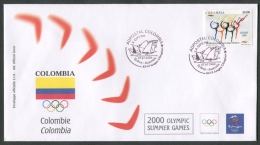 GIOCHI OLIMPICI ESTATE 2000 SYDNEY - FDC COLOMBIA  ANNULLO SPECIALE - 23 - Summer 2000: Sydney