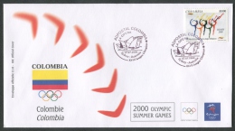 GIOCHI OLIMPICI ESTATE 2000 SYDNEY - FDC COLOMBIA  ANNULLO SPECIALE - 23 - Sommer 2000: Sydney