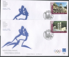 GIOCHI OLIMPICI ESTATE 2004 ATENE - FDC ONU GINEVRA UNITED NATIONS 02 FDC ANNULLO SPECIALE - 31 - Estate 2004: Atene