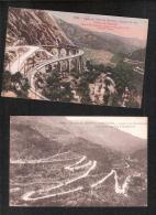 Deux Cartes 2 Postcards Ligne Du Tram De Menton A Sospel Tram  Menton (Alpes-Maritimes) France - Sospel