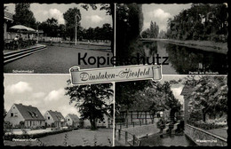 ÄLTERE POSTKARTE DINSLAKEN-HIESFELD SCHWIMMBAD PARTIE AM ROTBACH PESTALOZZI-DORF WASSERMÜHLE Ansichtskarte Postcard Cpa - Dinslaken