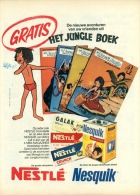 Reclame Uit Oud Magazine 70s - Nesquik - Nestlé En Galak - Gratis Jungle Boek Mini Magazines - Walt Disney- A4 - Chocolat