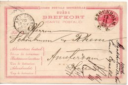 SUEDE ENTIER POSTAL POUR LES PAYS BAS 1886 - Postwaardestukken