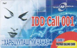 Mongolia, M?, Telcom Mongolia, IDD Call 001, 2 Scans. - Mongolei